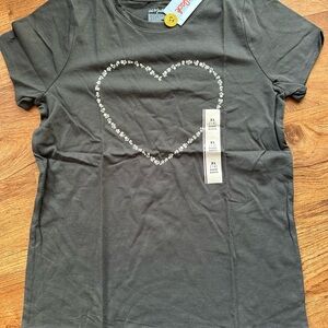 Cat & Jack Kids Heart Tee - Dark Gray